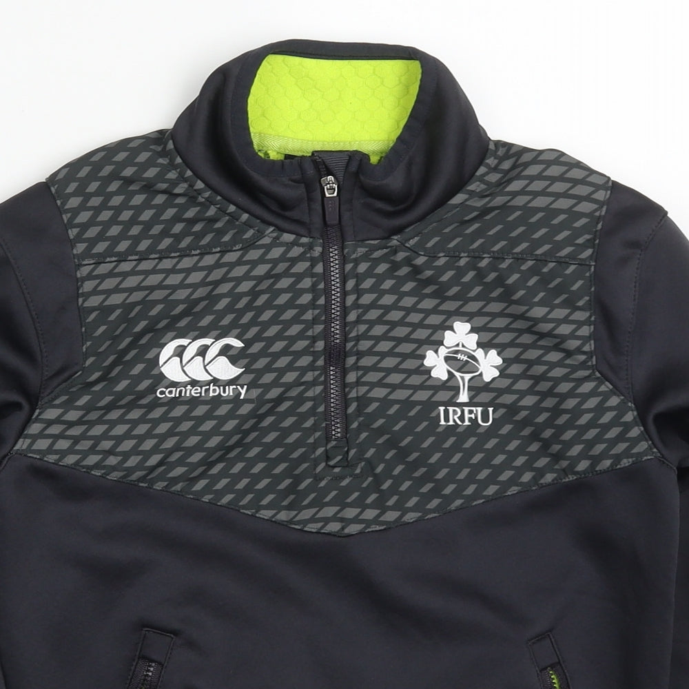 Canterbury Boys Grey Geometric Polyester Pullover Sweatshirt Size 8 Years  Zip - IRFU
