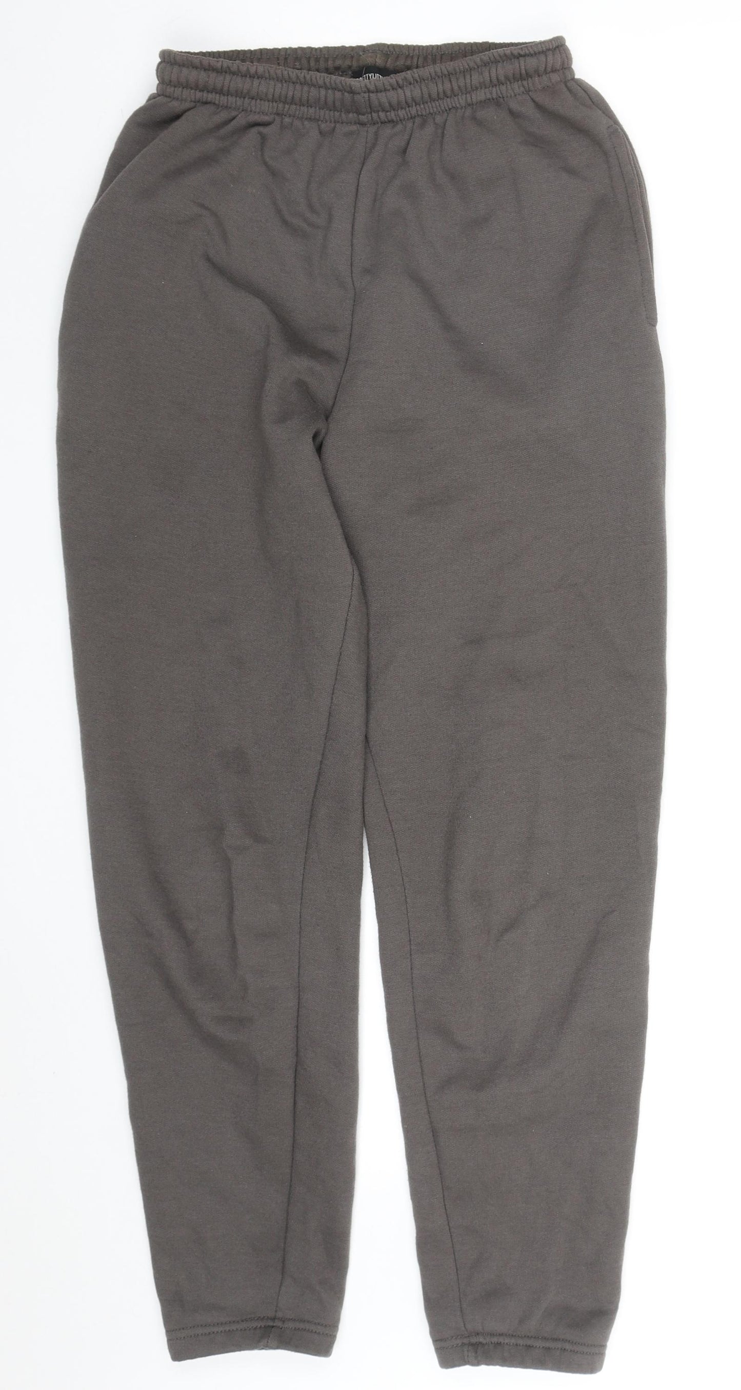 PRETTYLITTLETHING Womens Grey  Cotton Sweatpants Trousers Size XS L28 in Regular Drawstring