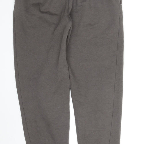 PRETTYLITTLETHING Womens Grey  Cotton Sweatpants Trousers Size XS L28 in Regular Drawstring