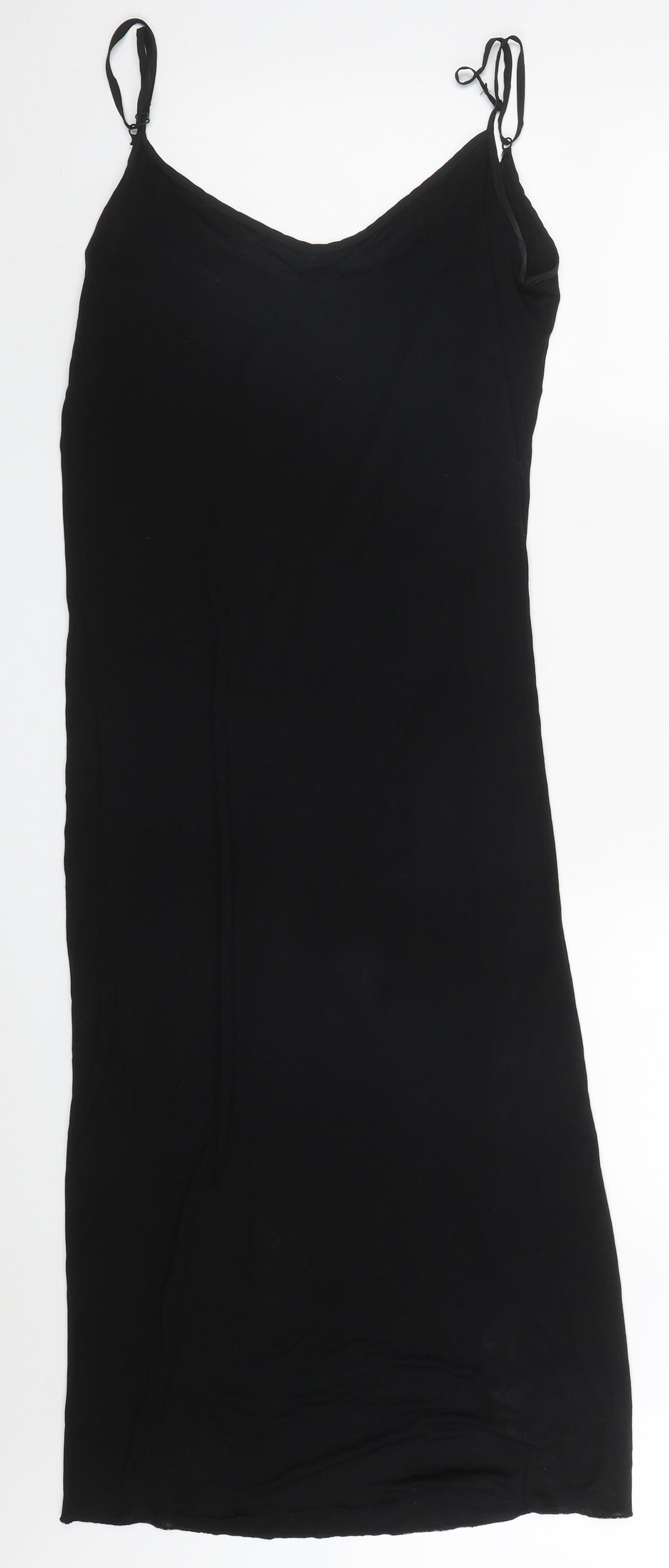 Zara Womens Black  Lyocell Slip Dress  Size S  V-Neck Pullover