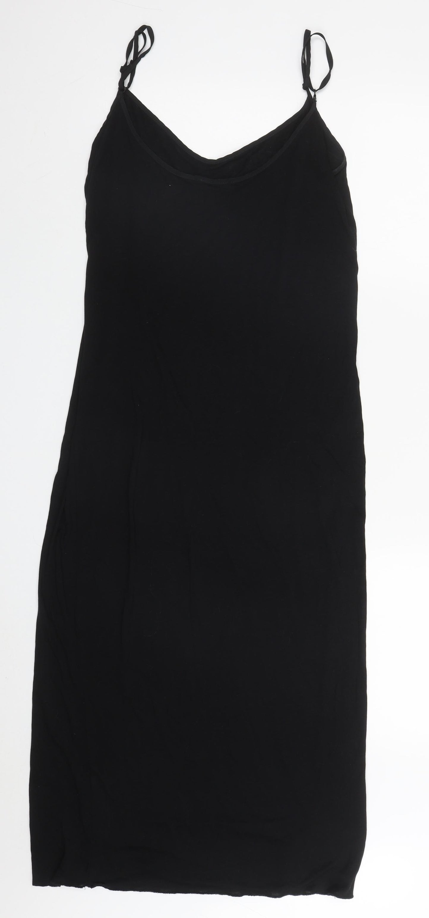 Zara Womens Black  Lyocell Slip Dress  Size S  V-Neck Pullover