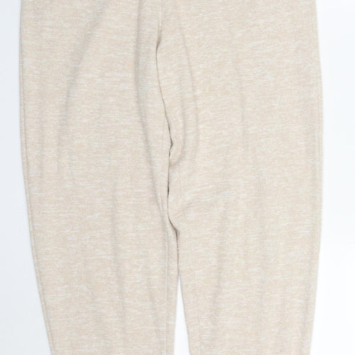 F&F Womens Beige  Viscose Trousers  Size 8 L29 in Regular Drawstring - Pyjama Pants