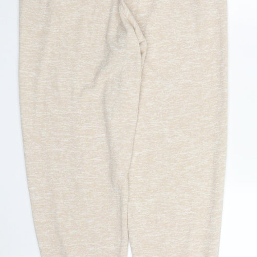 F&F Womens Beige  Viscose Trousers  Size 8 L29 in Regular Drawstring - Pyjama Pants
