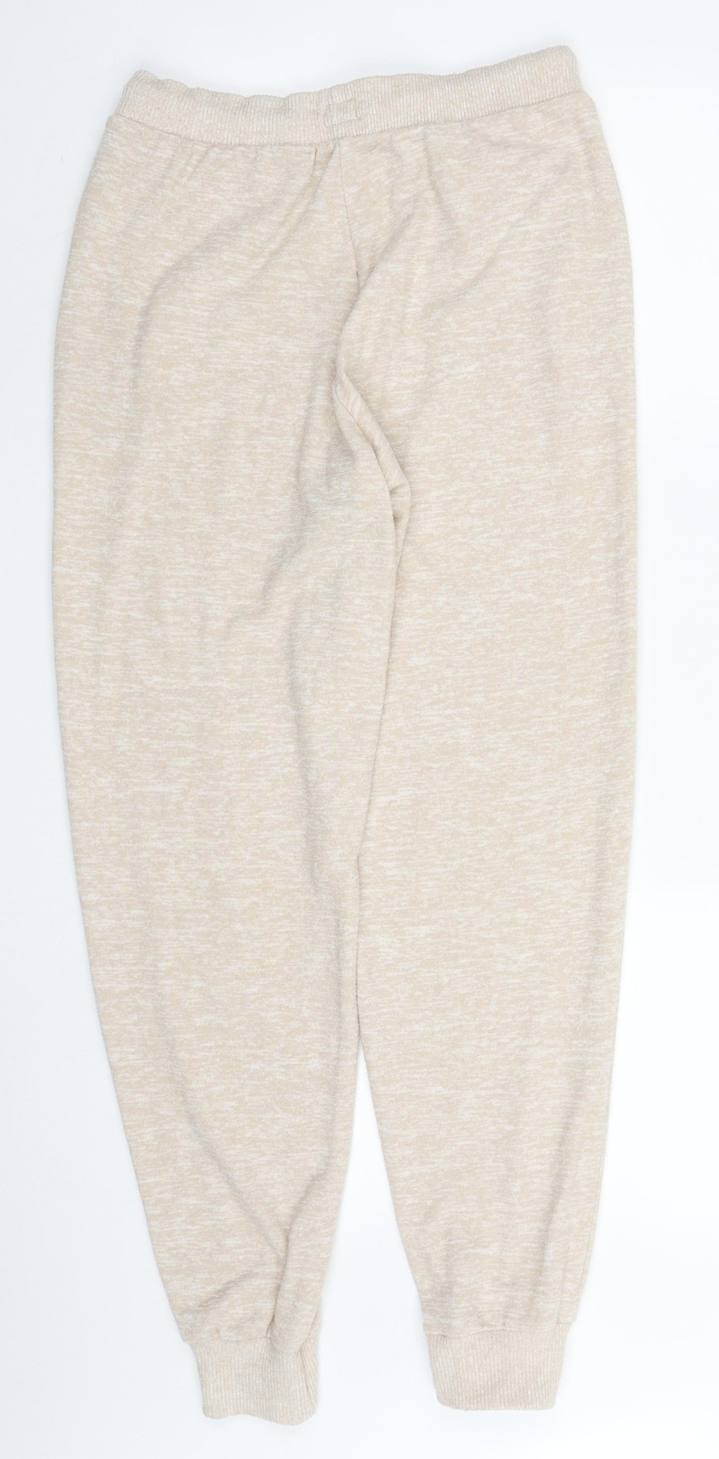 F&F Womens Beige  Viscose Trousers  Size 8 L29 in Regular Drawstring - Pyjama Pants