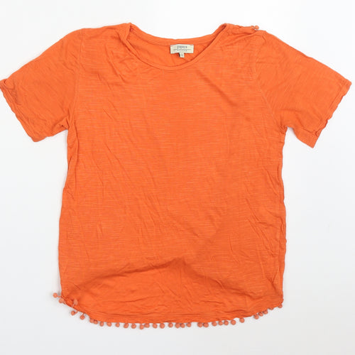 Papaya Womens Orange  Viscose Basic T-Shirt Size 12 Roll Neck