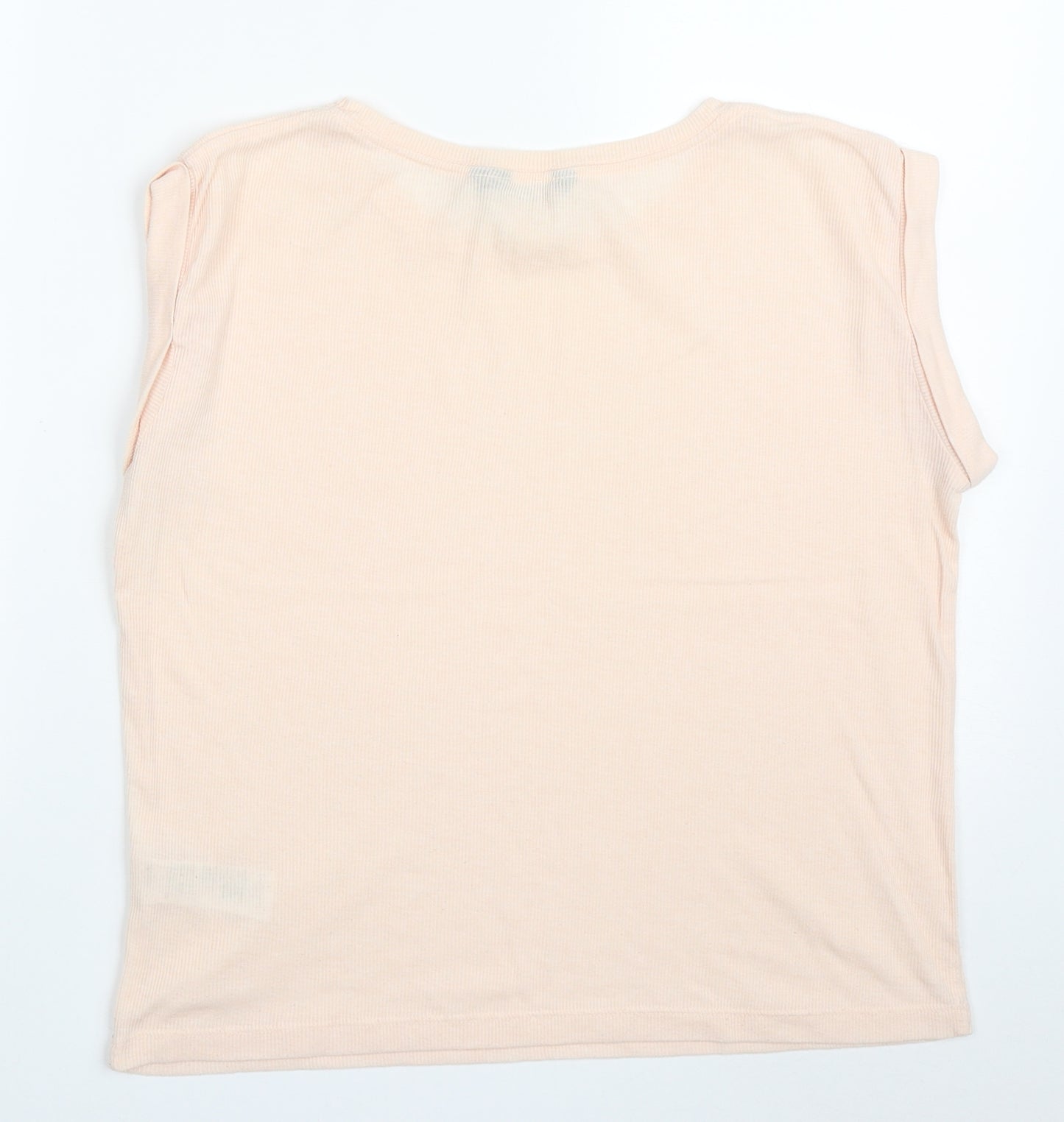 New Look Womens Pink  Polyester Basic T-Shirt Size 10 Round Neck