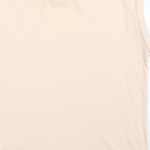 New Look Womens Pink  Polyester Basic T-Shirt Size 10 Round Neck