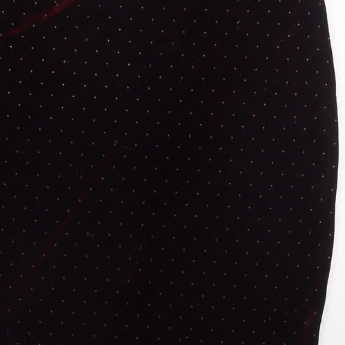 New Look Womens Red Polka Dot Polyester Mini Skirt Size 6  Regular  - Burgundy
