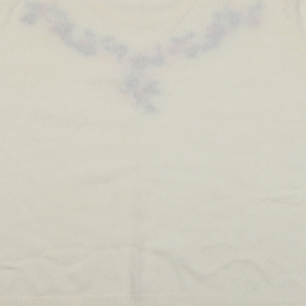 Classics Womens White  Acrylic Basic T-Shirt Size 20 Round Neck