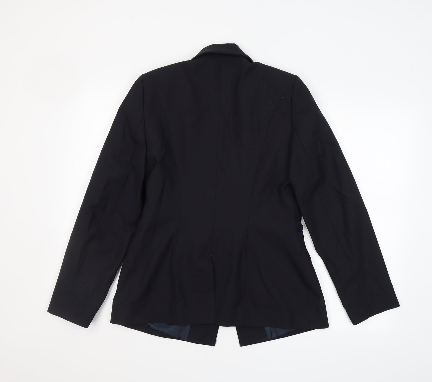 Preworn Womens Black  Polyester Jacket Suit Jacket Size 10