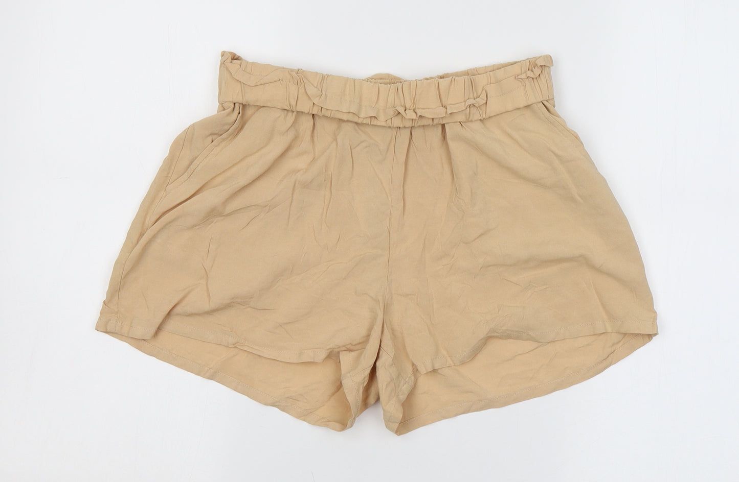 Primark Womens Beige  Viscose Hot Pants Shorts Size 10 L3 in Regular