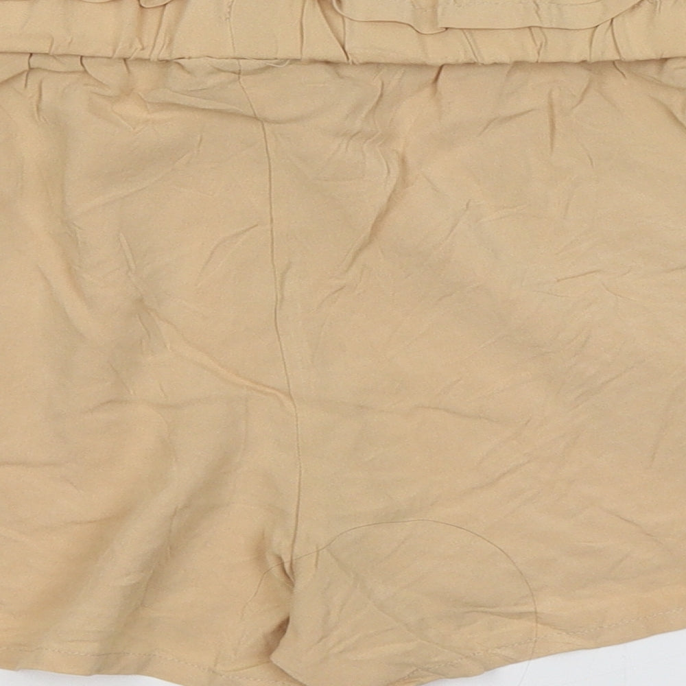 Primark Womens Beige  Viscose Hot Pants Shorts Size 10 L3 in Regular