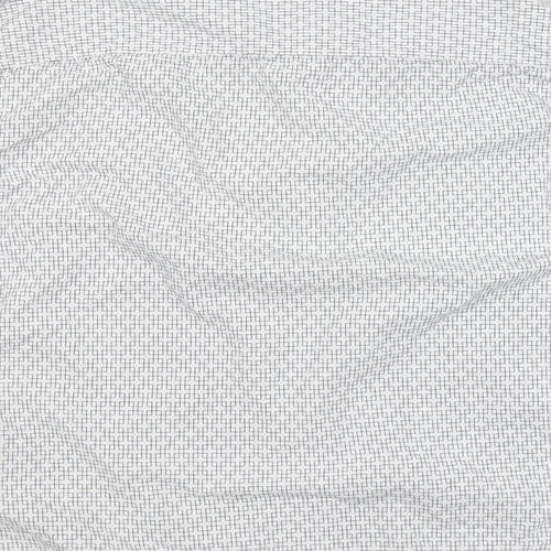ACW 85  Mens White Geometric Cotton  Button-Up Size XL Collared Button