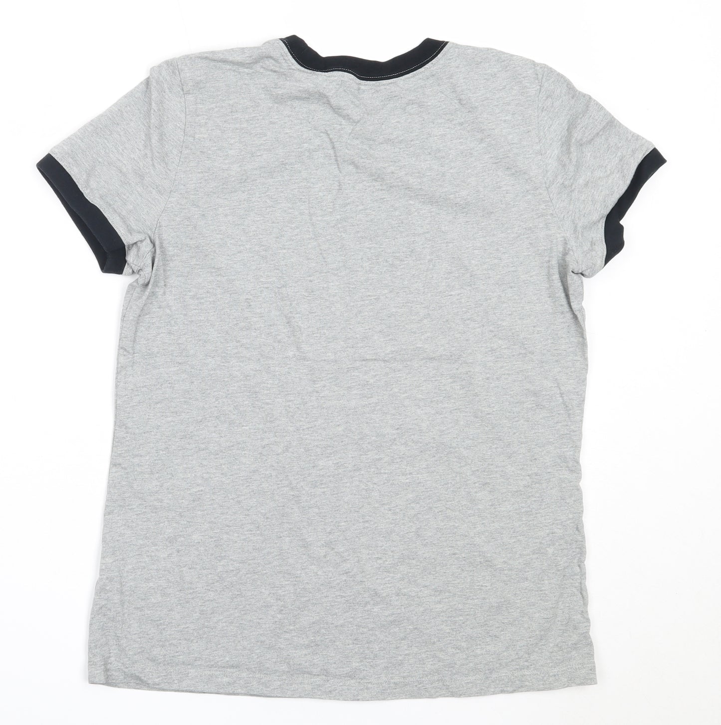 Nike Womens Grey  Cotton Basic T-Shirt Size M Round Neck