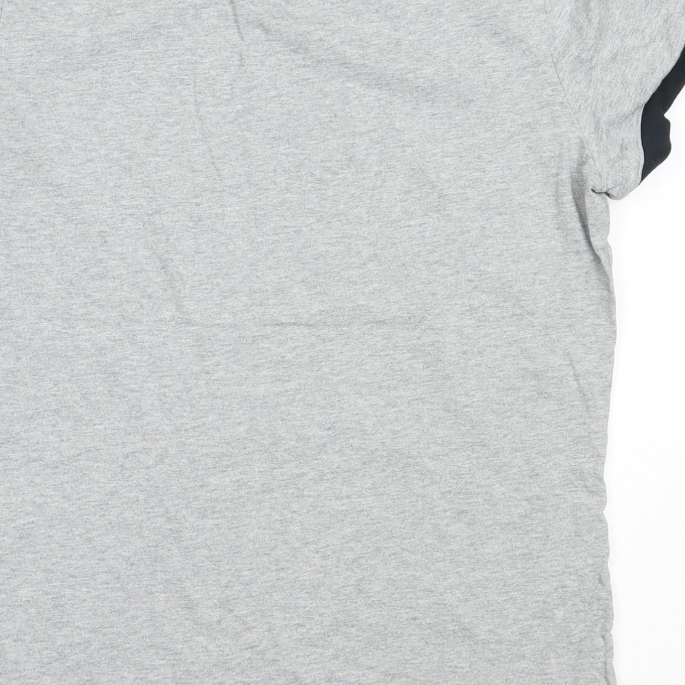 Nike Womens Grey  Cotton Basic T-Shirt Size M Round Neck