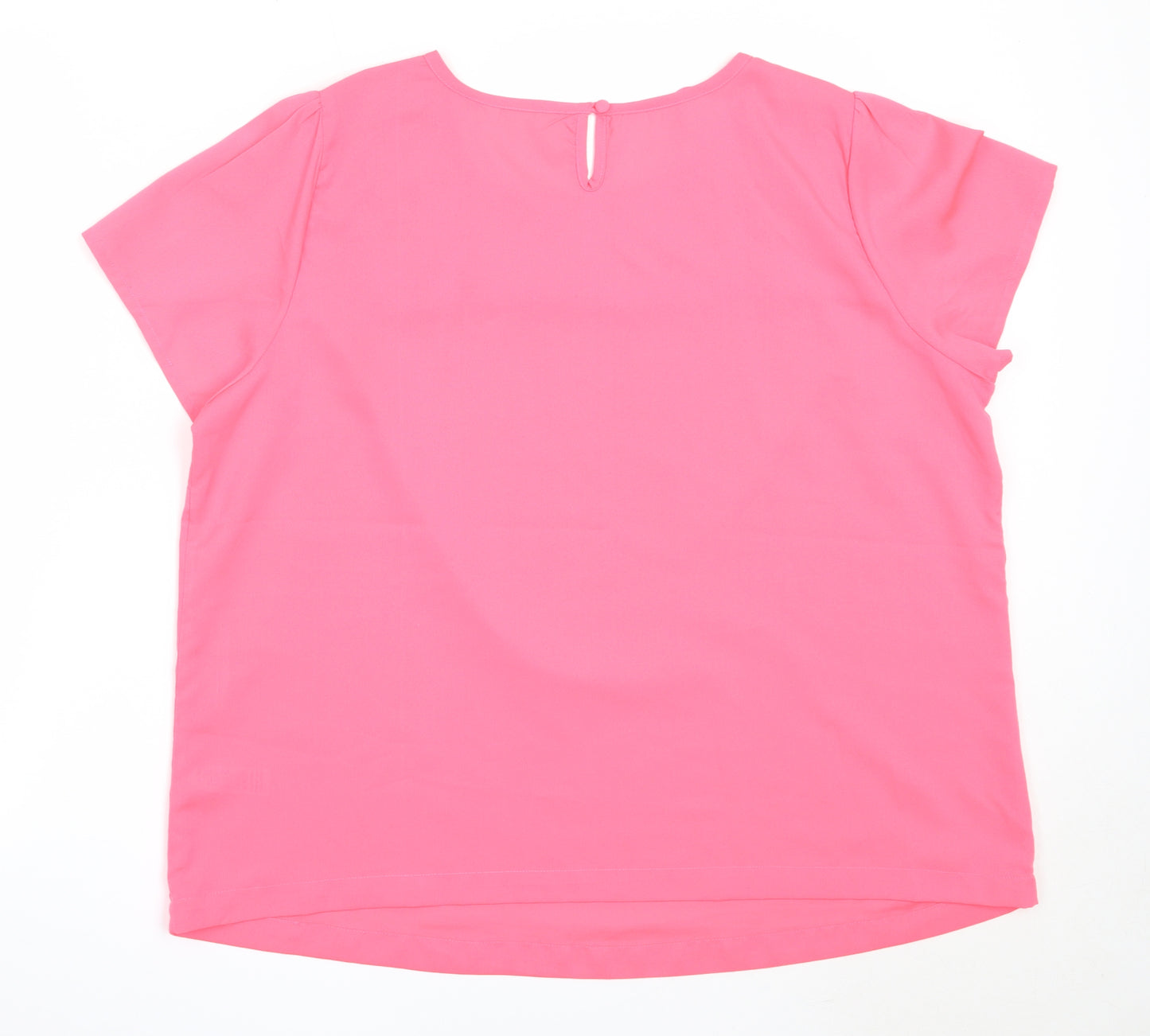 BHS Womens Pink  Polyester Basic Blouse Size 20 Round Neck