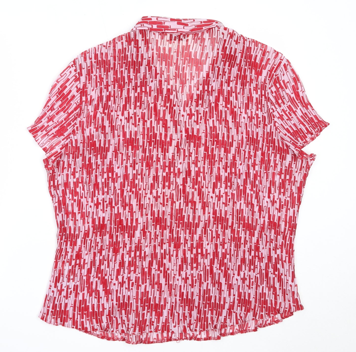 BHS Womens Red  Polyester Basic Button-Up Size 22 Collared