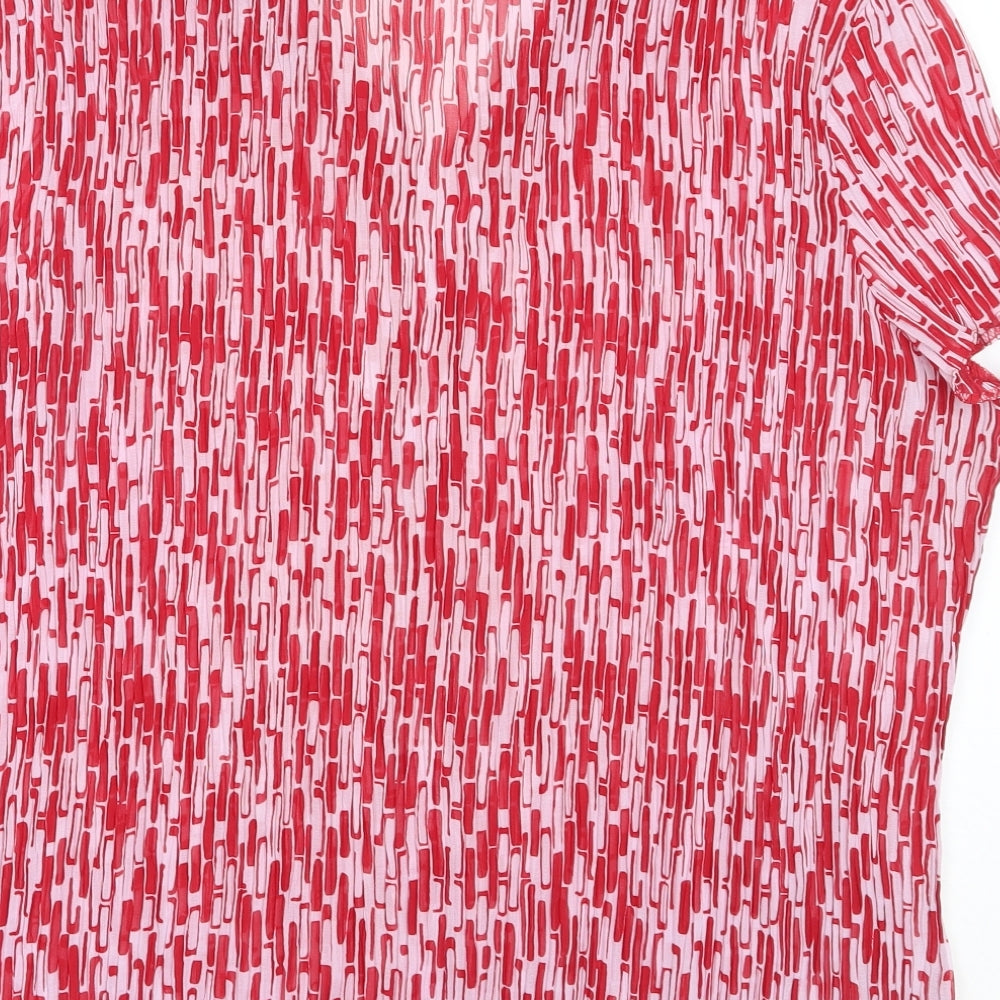 BHS Womens Red  Polyester Basic Button-Up Size 22 Collared