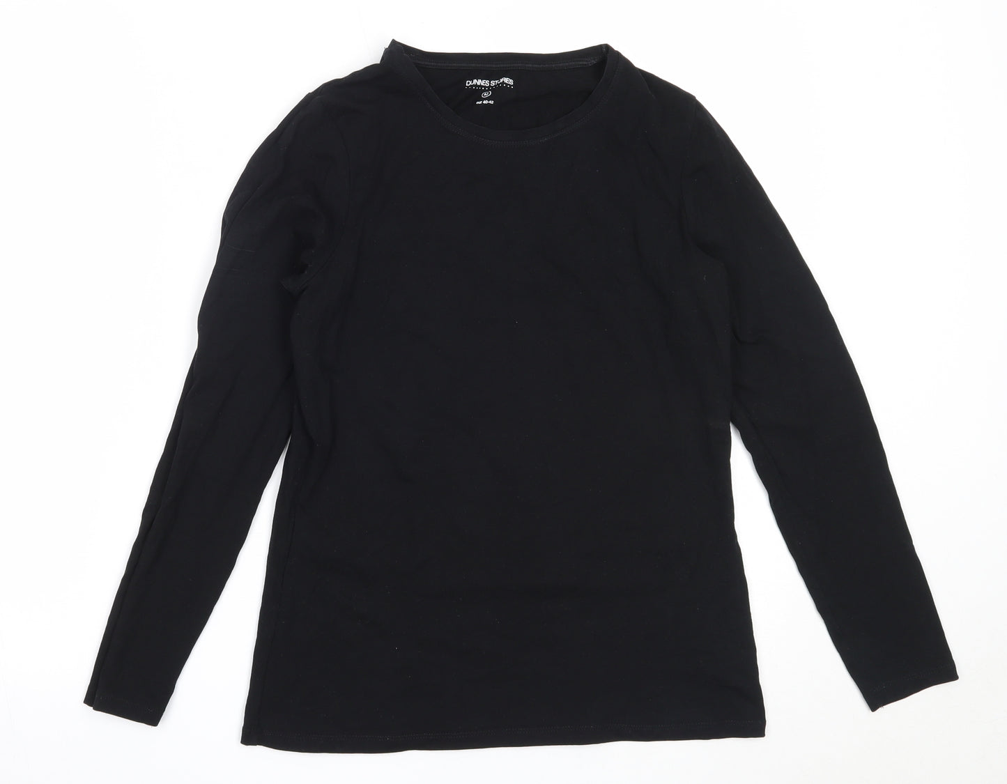 Dunnes Stores Womens Black  Cotton Basic T-Shirt Size M Round Neck
