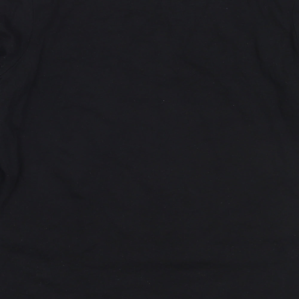 Dunnes Stores Womens Black  Cotton Basic T-Shirt Size M Round Neck