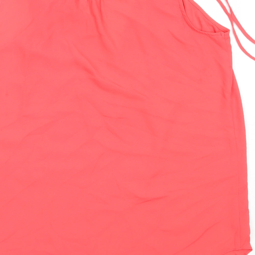 F&F Womens Pink  Polyester Basic Blouse Size 14 V-Neck