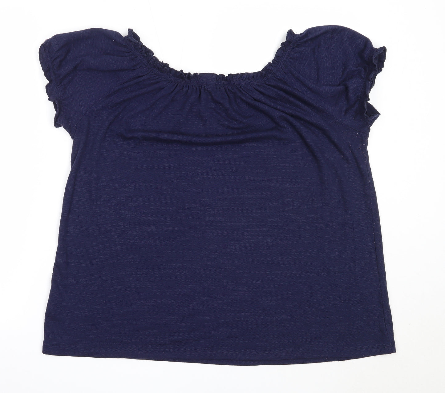 Papaya Womens Blue  Polyester Basic Blouse Size 16 Off the Shoulder