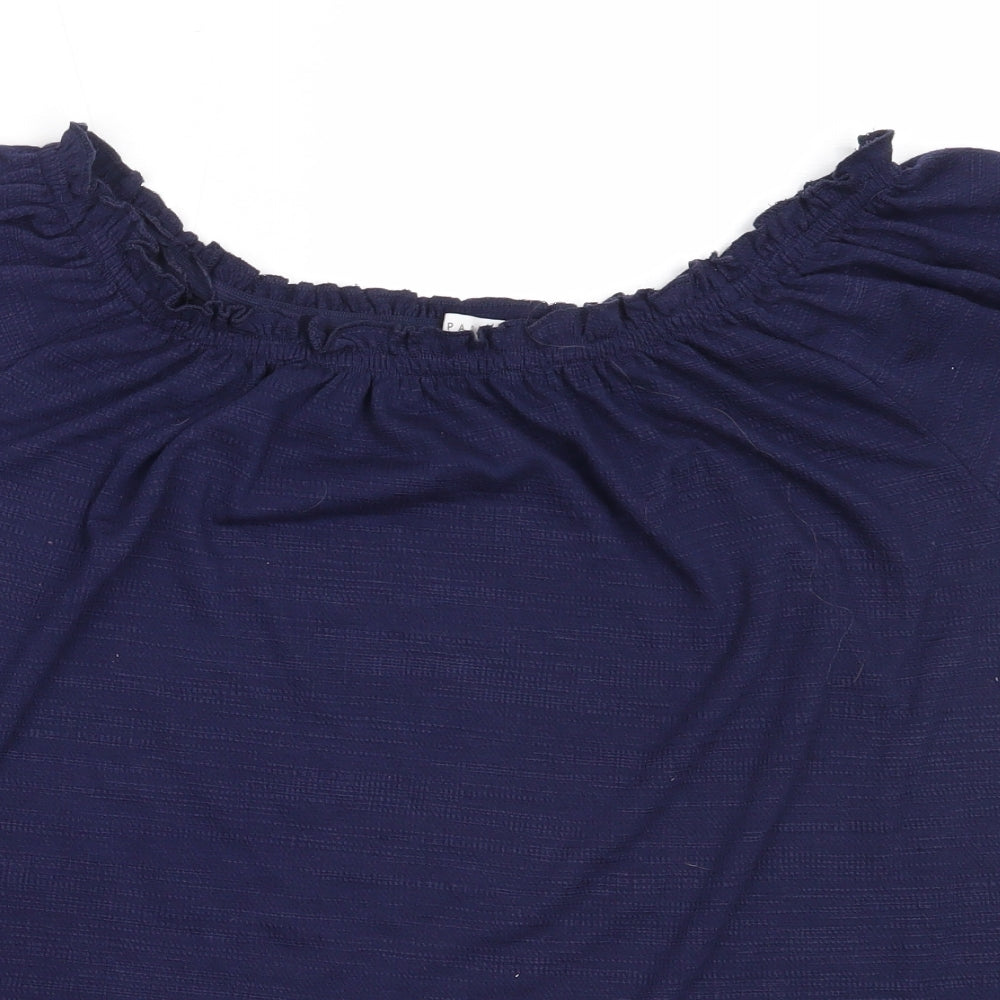 Papaya Womens Blue  Polyester Basic Blouse Size 16 Off the Shoulder