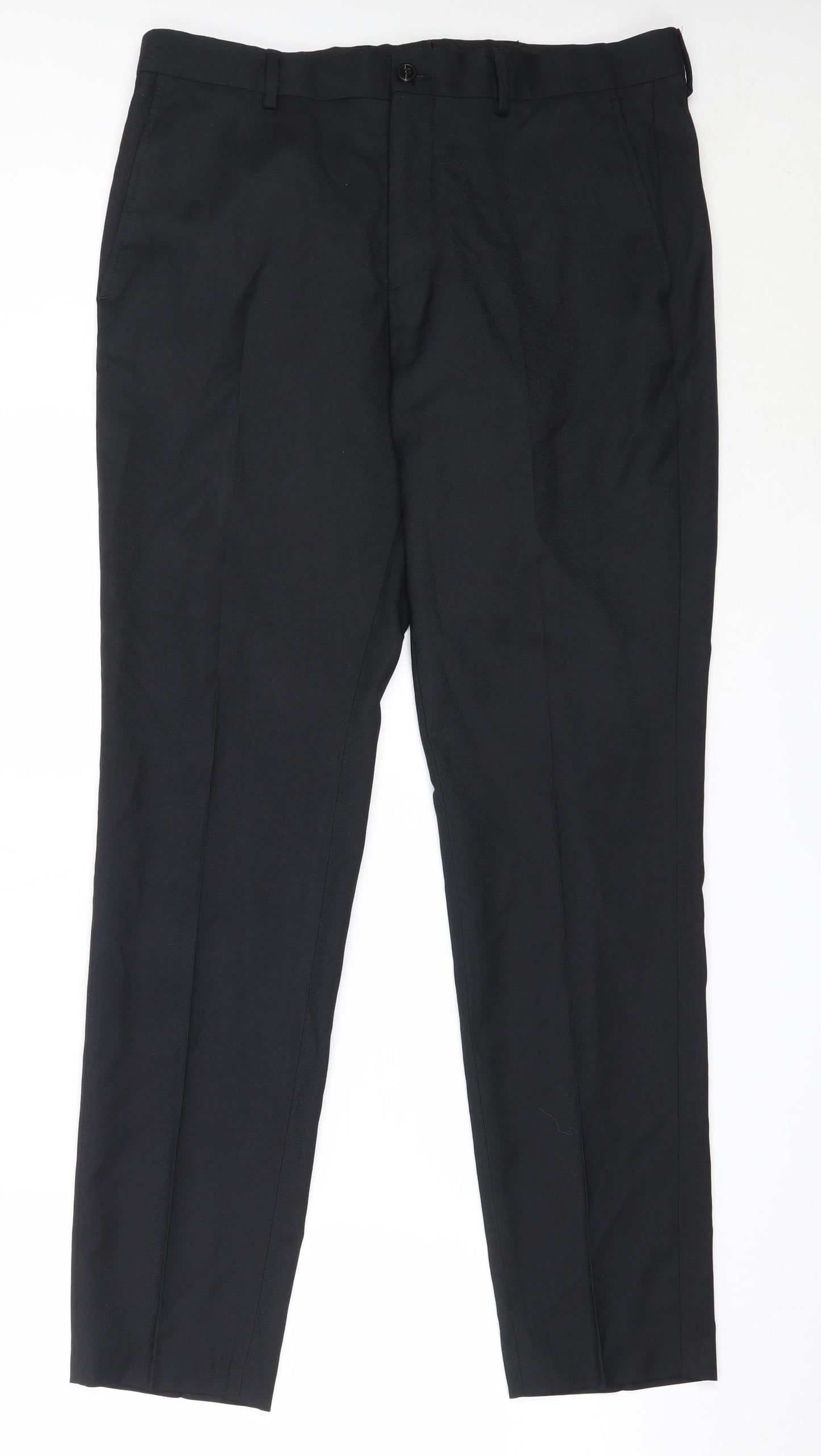 JACK & JONES Mens Black  Polyester Trousers  Size 34 in L31 in Regular