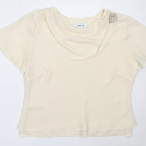 Vogue Womens Ivory  Polyester Basic Blouse Size 18 Round Neck