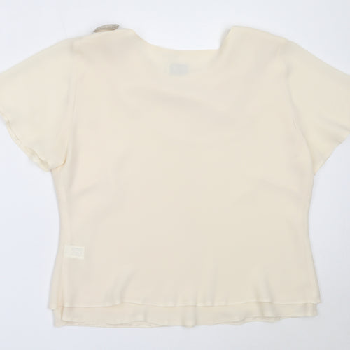 Vogue Womens Ivory  Polyester Basic Blouse Size 18 Round Neck