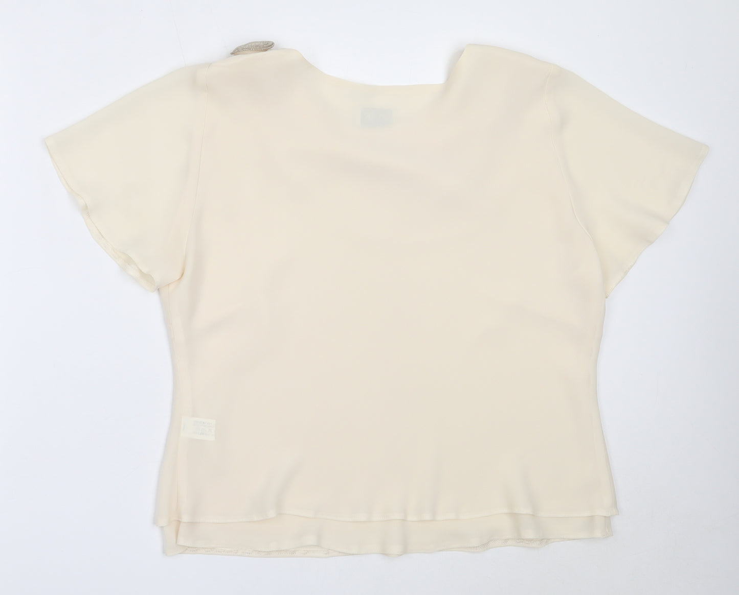 Vogue Womens Ivory  Polyester Basic Blouse Size 18 Round Neck