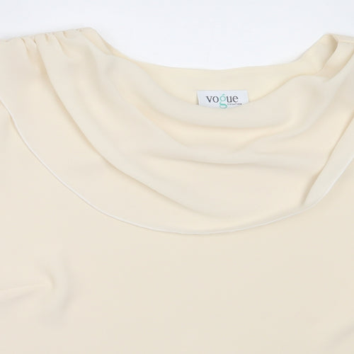 Vogue Womens Ivory  Polyester Basic Blouse Size 18 Round Neck