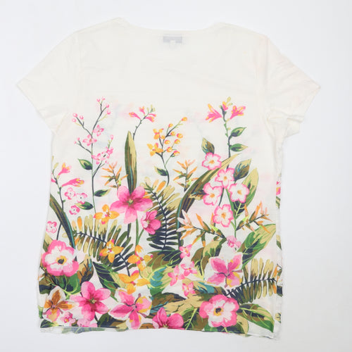 Gerard Womens White  Polyester Basic T-Shirt Size XL Round Neck