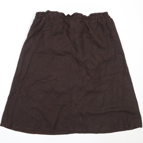 H&M Womens Brown  Linen Flare Skirt Size 46 in