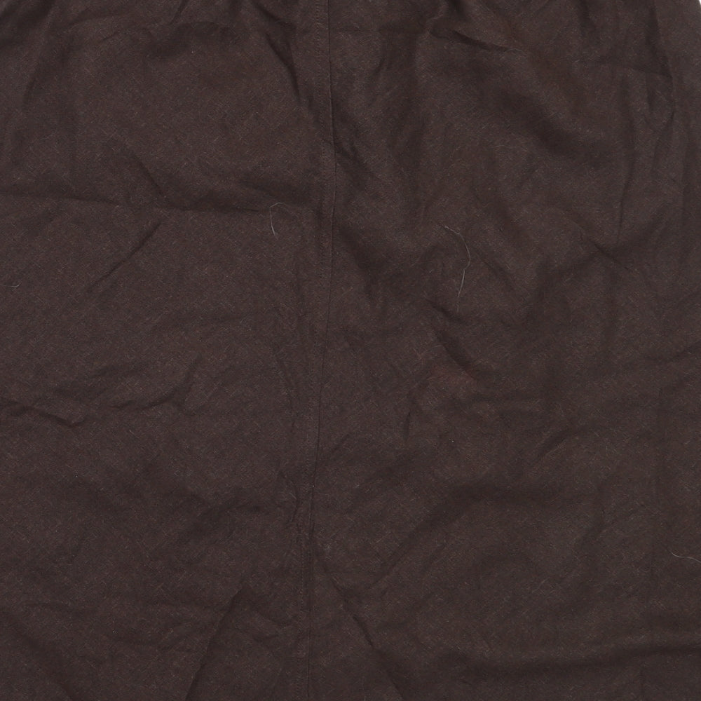 H&M Womens Brown  Linen Flare Skirt Size 46 in