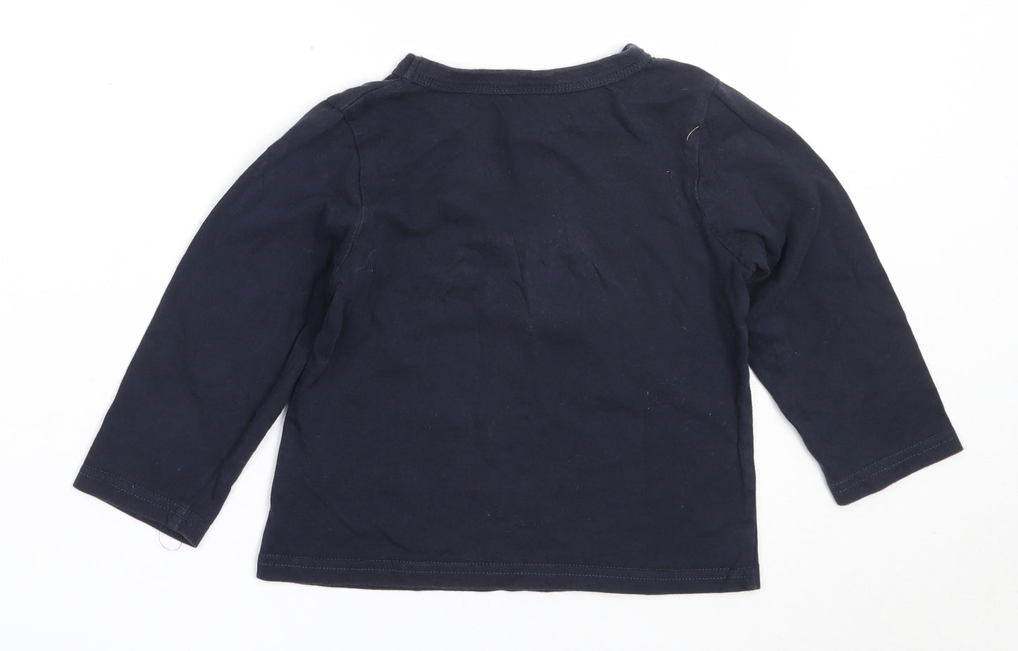 Preworn Boys Blue  Cotton Basic T-Shirt Size 3-4 Years Round Neck  - Crocodile