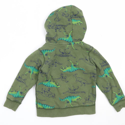 Carter's Boys Green  Cotton Full Zip Hoodie Size 3 Years   - dinosaur