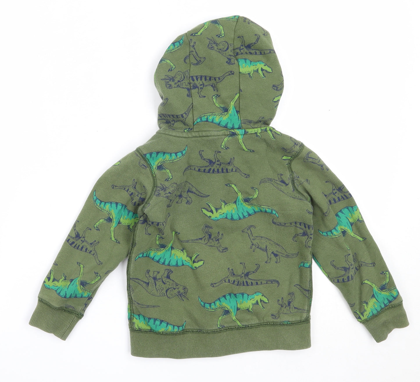 Carter's Boys Green  Cotton Full Zip Hoodie Size 3 Years   - dinosaur