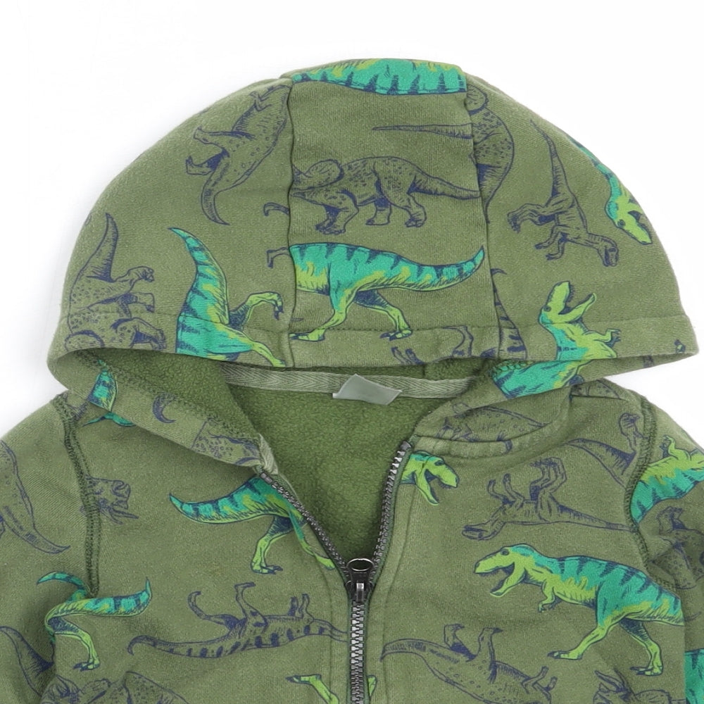 Carter's Boys Green  Cotton Full Zip Hoodie Size 3 Years   - dinosaur