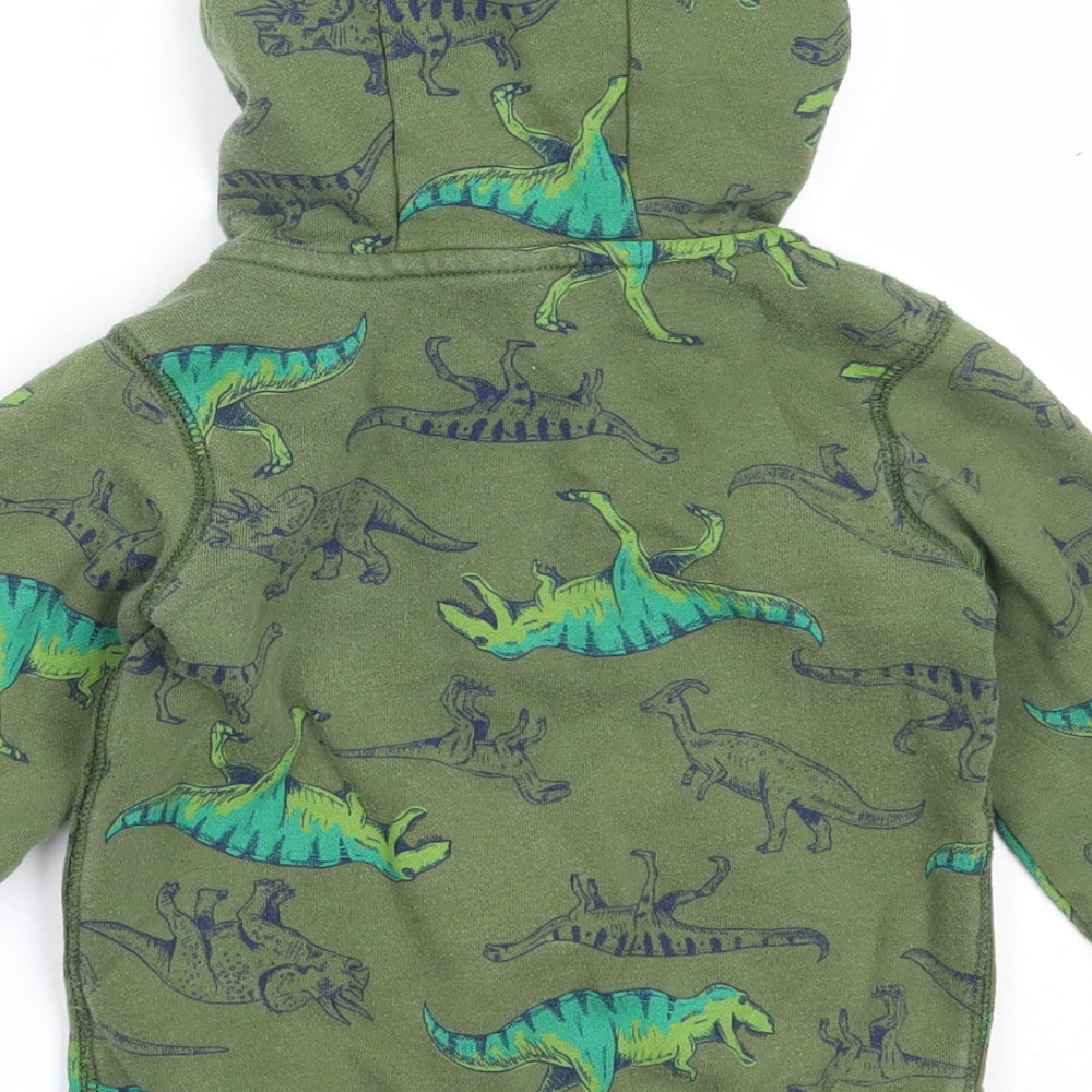 Carter's Boys Green  Cotton Full Zip Hoodie Size 3 Years   - dinosaur