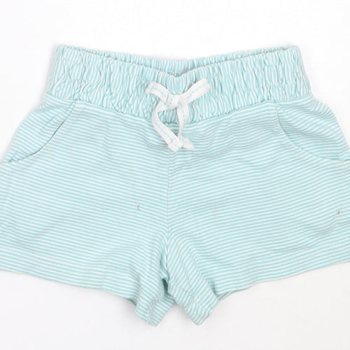 NEXT Girls Blue Striped Cotton Hot Pants Shorts Size 4 Years  Regular