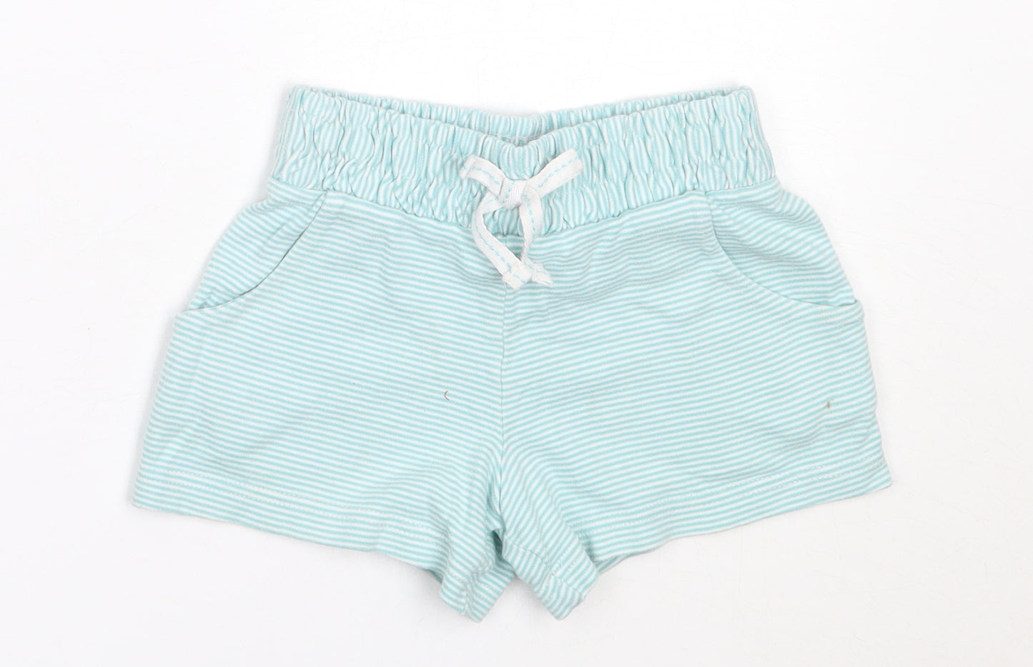 NEXT Girls Blue Striped Cotton Hot Pants Shorts Size 4 Years  Regular