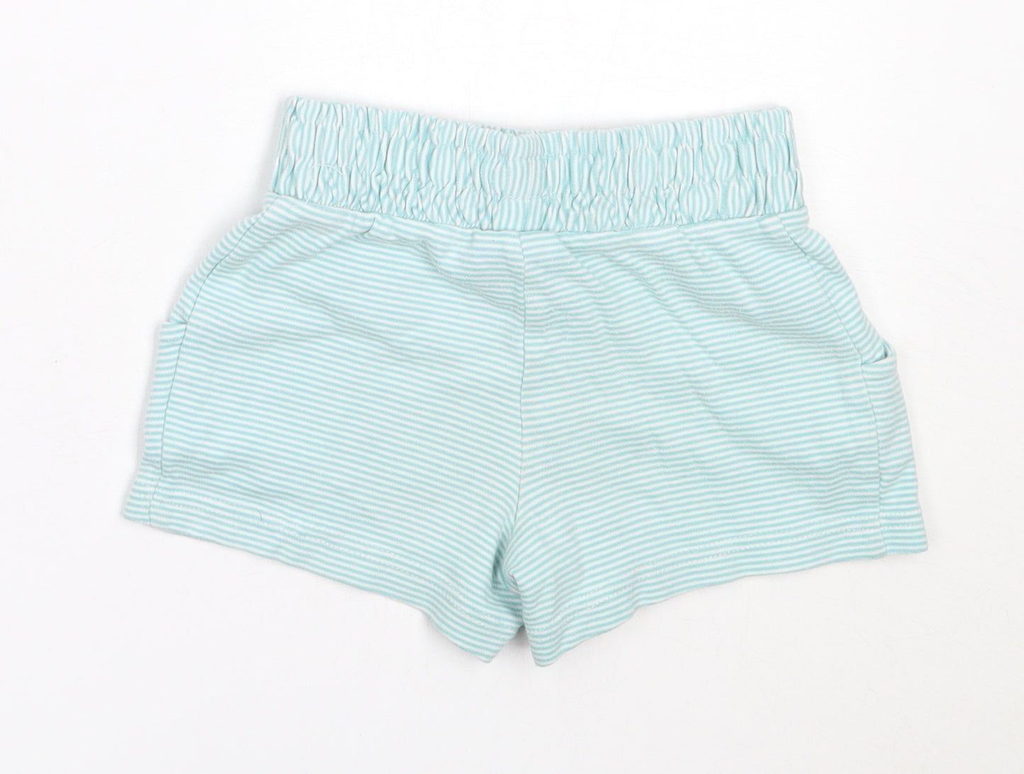 NEXT Girls Blue Striped Cotton Hot Pants Shorts Size 4 Years  Regular