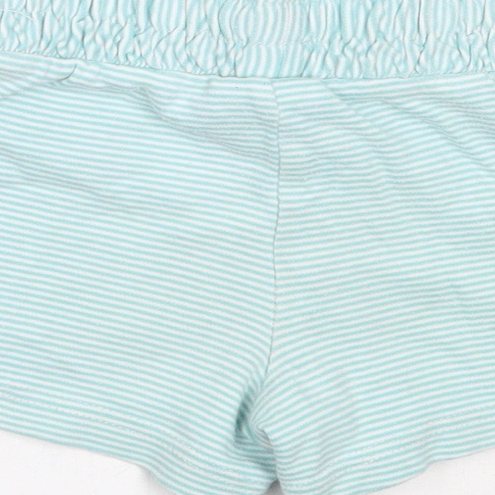 NEXT Girls Blue Striped Cotton Hot Pants Shorts Size 4 Years  Regular