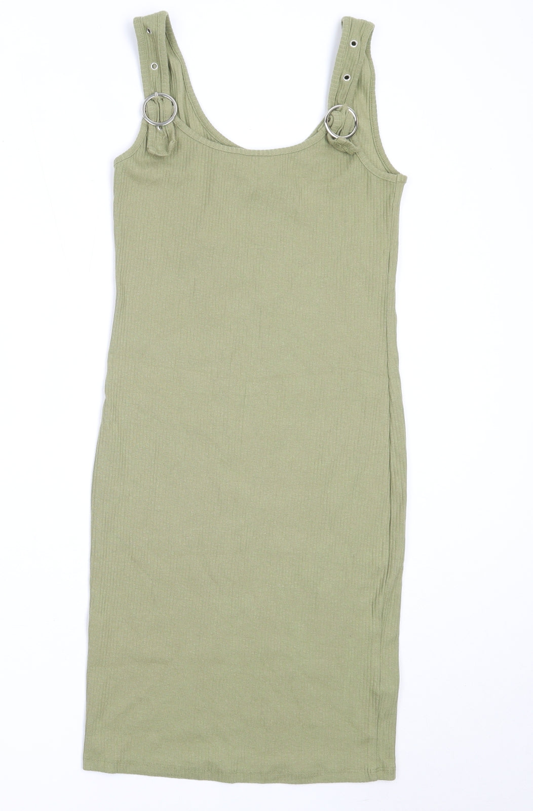 New Look Womens Green  Cotton Bodycon  Size 8  Round Neck