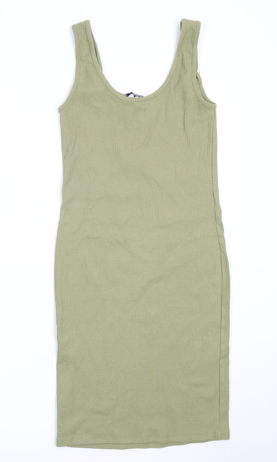 New Look Womens Green  Cotton Bodycon  Size 8  Round Neck