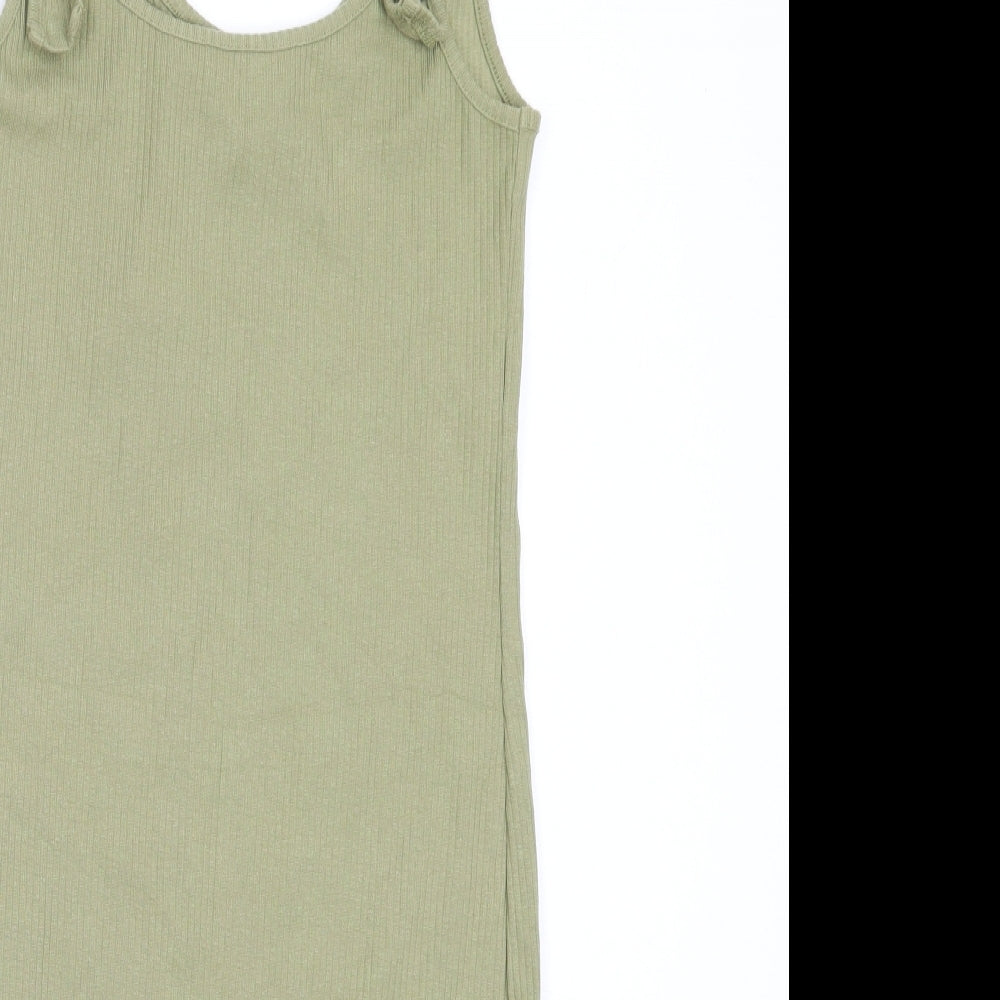 New Look Womens Green  Cotton Bodycon  Size 8  Round Neck