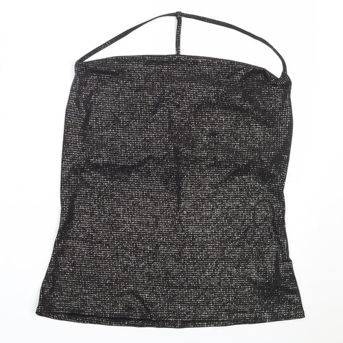 George Womens Black  Polyester Basic Blouse Size 12 Square Neck