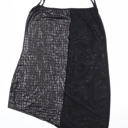 Preworn Womens Black  Polyester Camisole Blouse Size S Square Neck