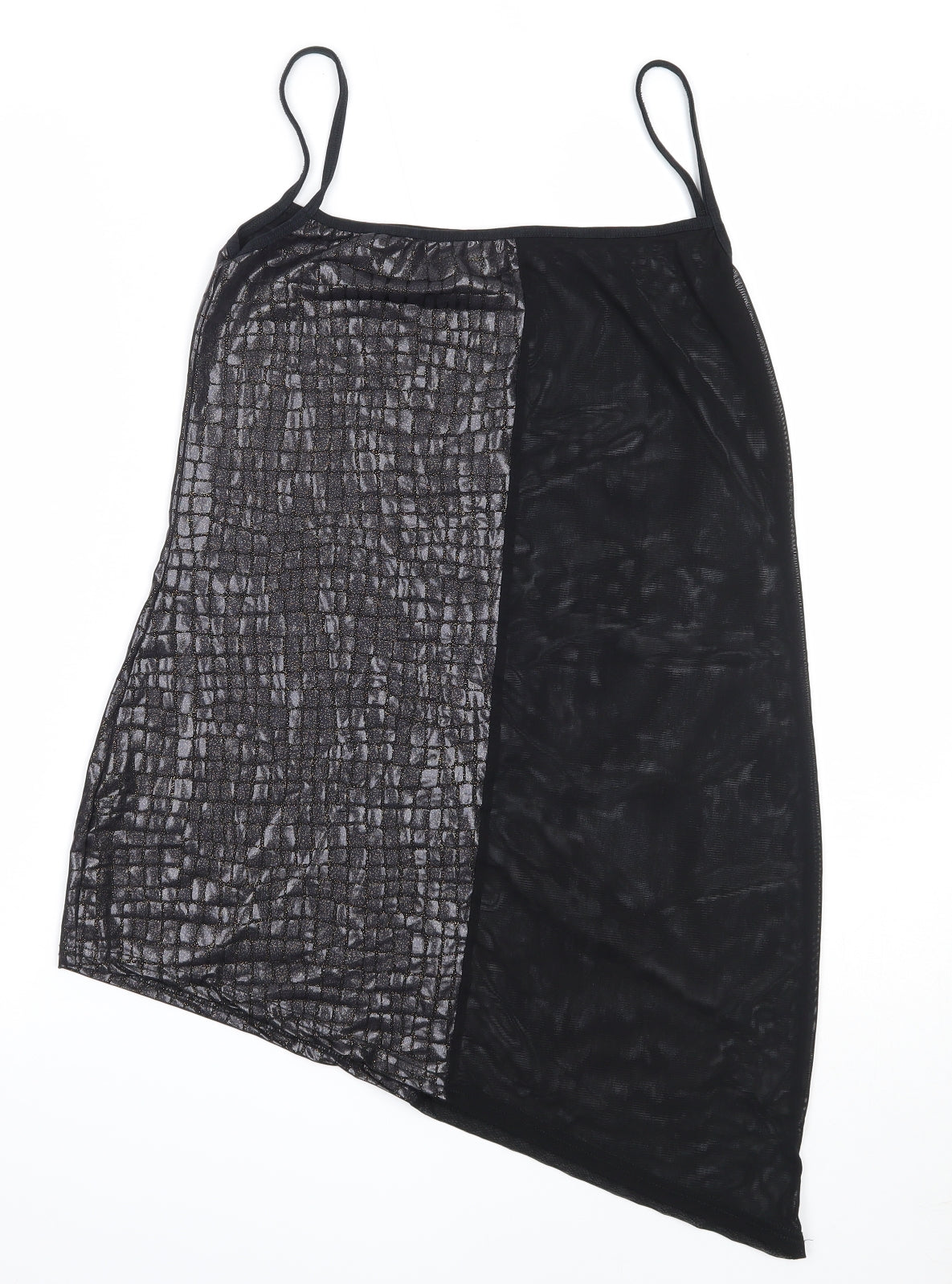Preworn Womens Black  Polyester Camisole Blouse Size S Square Neck